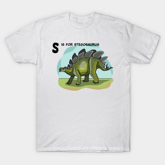 Stegosaurus dinosaur T-Shirt by Artbychb